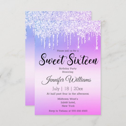 zestien paarse roze druppelfluitjes kaart (Voorkant / Achterkant)