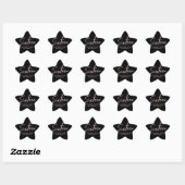Zestien Roos goud & zwarte zoet 16 Birthday Party Ster Sticker (Vel)