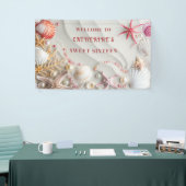 Zestien Strandfeest Schelpen Parels Koraal Spandoek (Beurs)