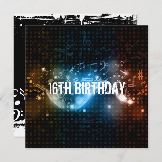 Zestien uitnodiging (Voorkant / Achterkant)