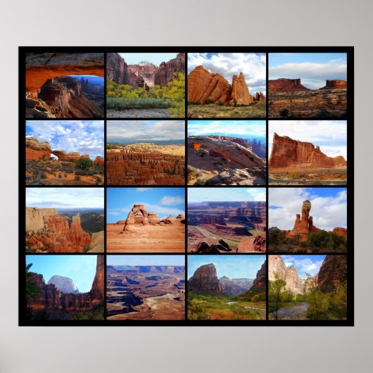 Zestien Utah Landscape Icons Poster (Voorkant)