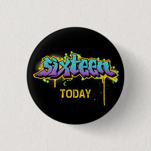 Zestien vandaag vrijdag 3 cm rondebadge ronde button 3,2 cm
