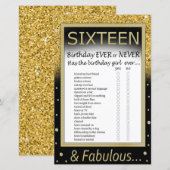 Zestien verjaardag ooit of nooit (Voorkant / Achterkant)