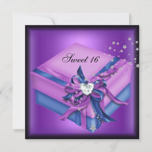 Zestien Verjaardagsfeest Cadeau Kaart (Voorkant)