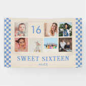 Zestien verjaardagsfeestje foto collage banner (Horizontaal)