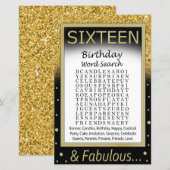 Zestien Word Search Game op jaardag (Voorkant / Achterkant)