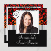 Zestien zoete donkerroos kaart (Voorkant / Achterkant)