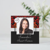 Zestien zoete donkerroos kaart (Staand voorkant)