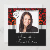 Zestien zoete donkerroos kaart (Voorkant)