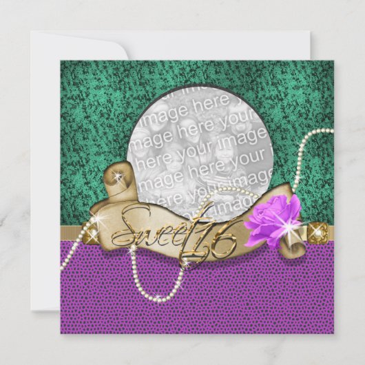 " zestien zoete " paarse groene broedplaats 16 jaa kaart (Voorkant)