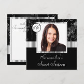 Zestien zoete zwarte en zilverzoete kaart (Voorkant / Achterkant)