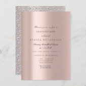 Zestiende Bruidsroos Pastel Roze Roos Diamant Kaart (Voorkant / Achterkant)