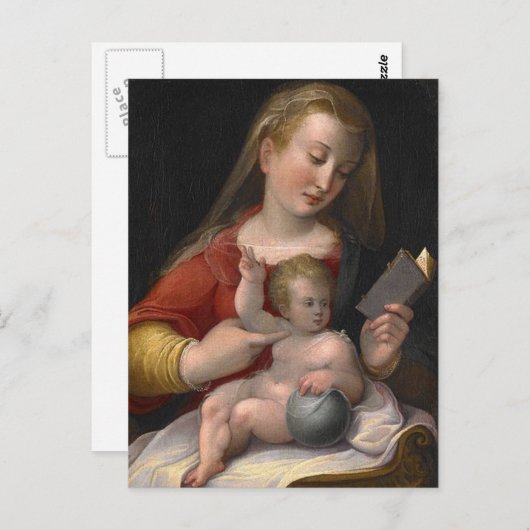 Zestiende eeuw Madonna en kind Briefkaart (Voorkant / Achterkant)