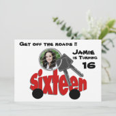 Zestiende verjaardag / autosleutels kaart (Staand voorkant)
