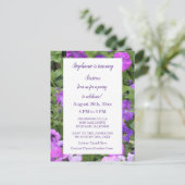 Zestiende Verjaardag Bloemig Roze Paarse Petunia 2 Briefkaart (Staand voorkant)