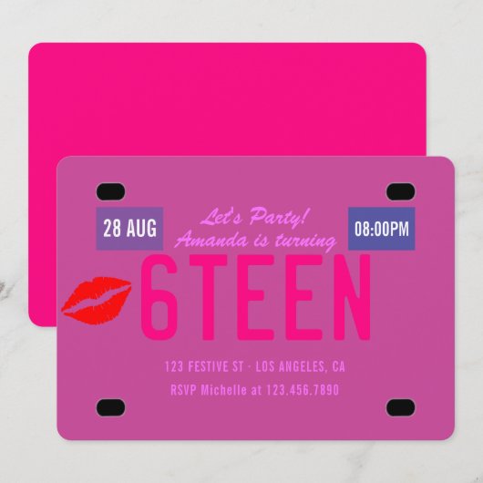 Zestiende verjaardag Bord van de Vergunning van de Kaart (Voorkant / Achterkant)