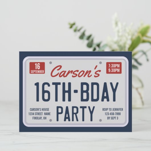 Zestiende verjaardag Bord van geboortemaand Kaart (Staand voorkant)