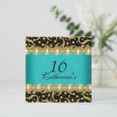 zestiende verjaardag elegant feest voor elke leeft kaart (Staand voorkant)