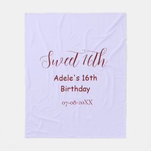 Zestiende verjaardag paarse pastel mauve retro naa fleece deken