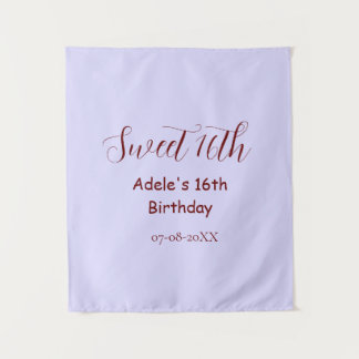 Zestiende verjaardag paarse pastel mauve retro naa wandkleed