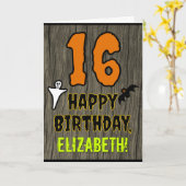 zestiende verjaardag: Spooky Halloween Thema, Aang Kaart (Gele Bloem)