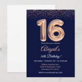 Zestiende verjaardagsuitnodiging, 16e verjaardagsf kaart (Voorkant / Achterkant)