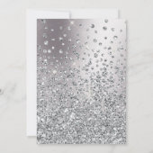 Zestiende zwarte zilverkleurige zebra met glitter kaart (Achterkant)