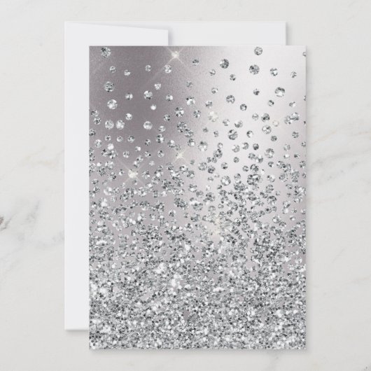 Zestiende zwarte zilverkleurige zebra met glitter kaart (Achterkant)