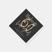 Zestig 60 er goed uitzien gouden verjaardagsfeestj servet (Hoek)