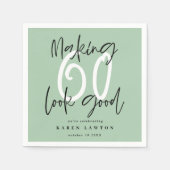 Zestig 60 maken ziet er goed kleurrijk verjaardags servet (Voorkant)