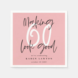 Zestig 60 maken ziet er goed kleurrijk verjaardags servet