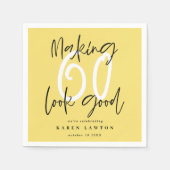 Zestig 60 maken ziet er goed kleurrijk verjaardags servet (Voorkant)