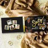 Zestig 60ste verjaardag foto's zwart goud gastenbo gastenboek