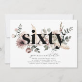 Zestig bloemen - 60e verjaardag uitnodiging (Voorkant)