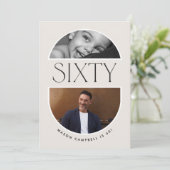 Zestig boog foto 60e moderne eenvoudige verjaardag kaart (Staand voorkant)