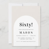 Zestig boog foto 60e moderne eenvoudige verjaardag kaart (Achterkant)