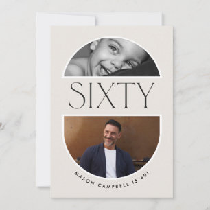 Zestig boog foto 60e moderne eenvoudige verjaardag kaart