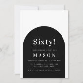 Zestig boog foto 60e moderne eenvoudige verjaardag kaart (Achterkant)
