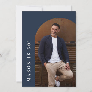 Zestig boog foto 60e moderne eenvoudige verjaardag kaart