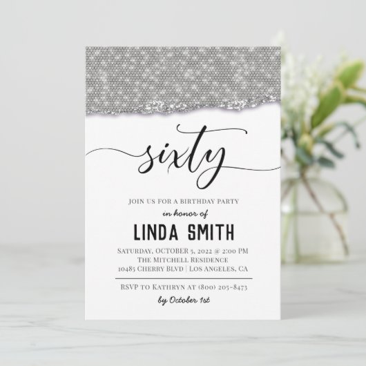 Zestig Diamond Birthday - uitnodiging (Staand voorkant)