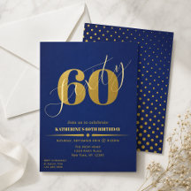 Zestig Elegante Blauwe & Gouden 60e Verjaardagsuit