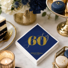 Zestig Elegante Blauwe & Gouden 60e Verjaardagsuit