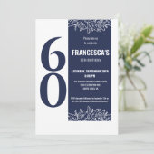 Zestig Elegante Bloemen 60ste Verjaardagsfeest Kaart (Staand voorkant)