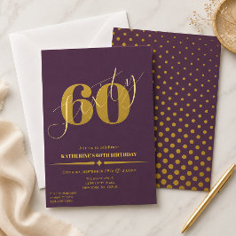 Zestig Elegante Prum & Goud 60ste Verjaardagsuitno