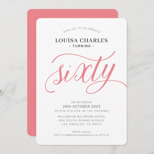 ZESTIG elegante verjaardag chic script modern kora Kaart (Voorkant / Achterkant)