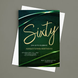 Zestig Emerald Groen en Goud 60e Verjaardag Kaart