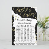 Zestig- en assy Birthday-tekstzoekspel (Staand voorkant)