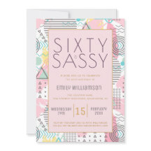 Zestig en eenvoudig roze 1980s Memphis Design 60th