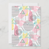 Zestig en eenvoudig roze 1980s Memphis Design 60th Kaart (Achterkant)