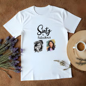 Zestig en fabelachtig 2 foto 60ste verjaardag t-shirt